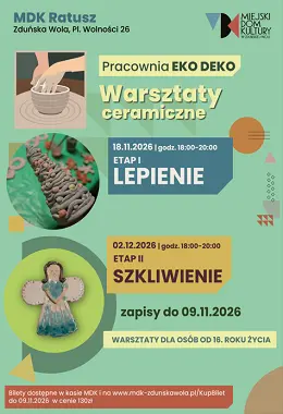 Warsztaty ceramiczne listopad/ grudzień 2026